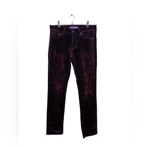 Ralph Lauren Purple Label 50th Anniversary Velour Flocking Purple Pants Women 26